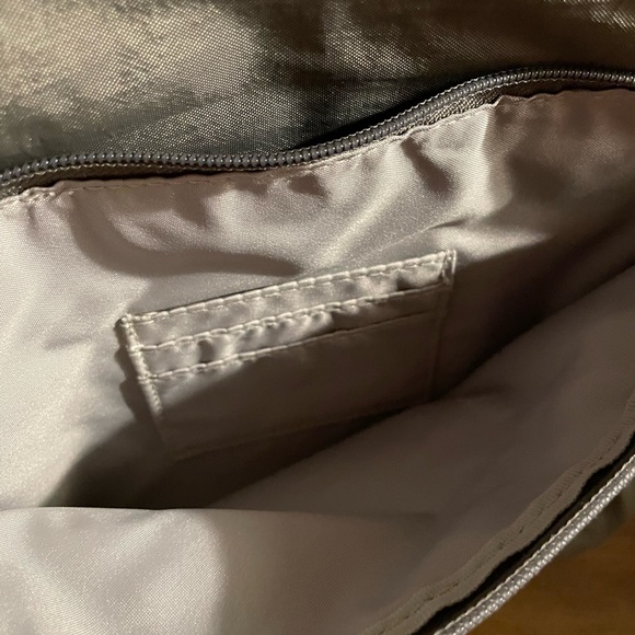 Baggallino Crossbody Bag. Color-taupe. Zipper closures, adj strap. Nylon/Poly. - Picture 10 of 10